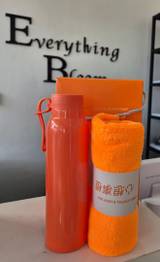 Towel And Flask In Gift Bag Set view