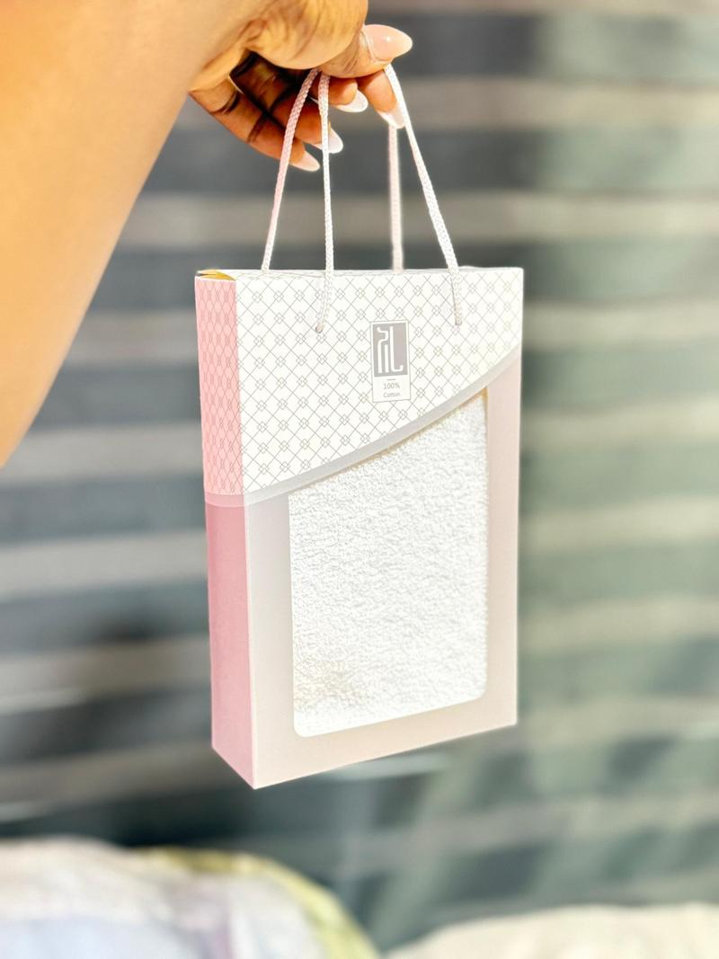 Mini White Towel With Gift Bag Set
