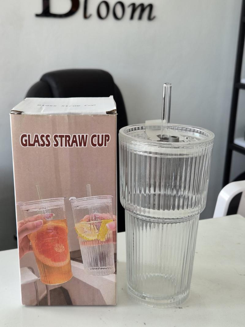 Fashion Stripped Glass Cup