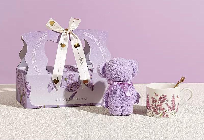 Flower Ceramic Cup And Towel