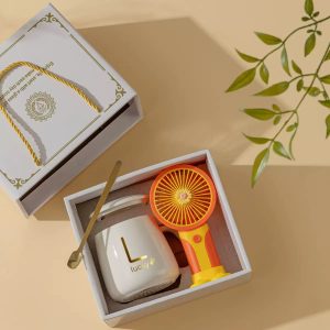 Ceramic cup and Fan set