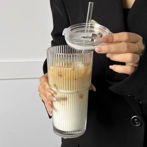 Fashion Stripped glass cup