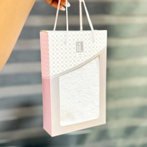 Mini white Towel with Gift bag set